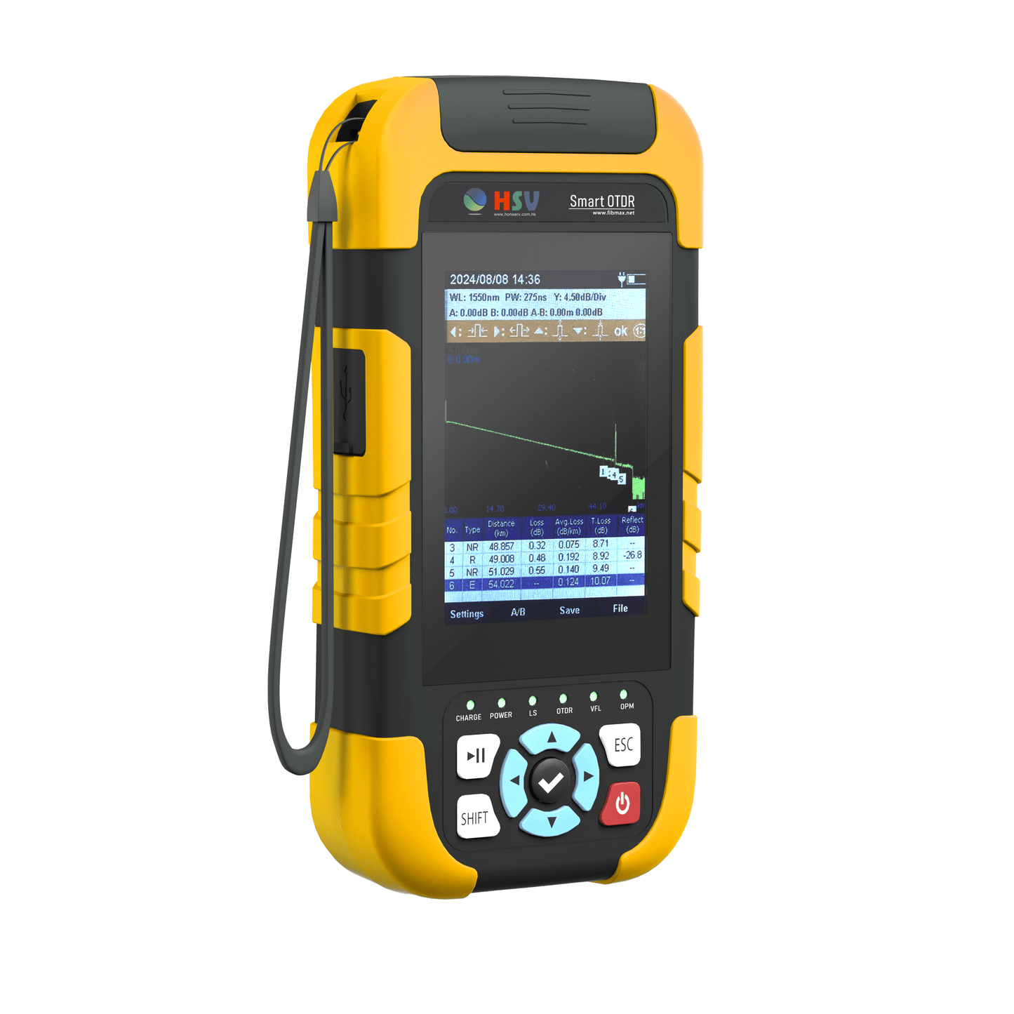 HSV-110D — Affordable 7-in-1 Handheld Mini OTDR for FTTH &amp; Fiber Maintenance