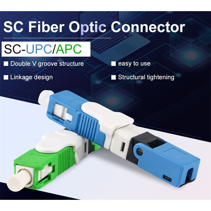 FTTH ESC250D SC APC and SC UPC Single-Mode Fiber Optic Quick Connector ...